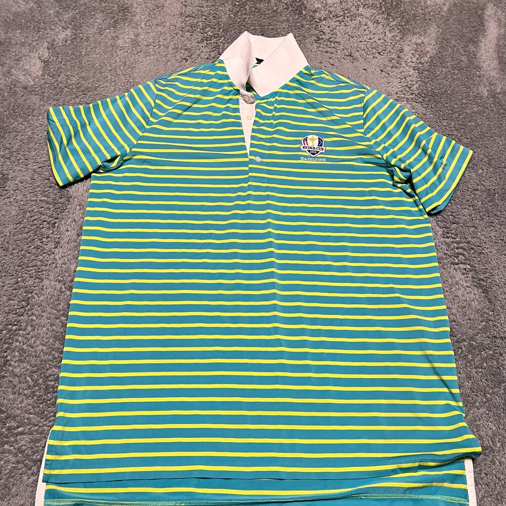 Ralph Lauren RLX Golf Polo Shirt Mens Large 2016 Ryder Cup USA Hazletine Striped